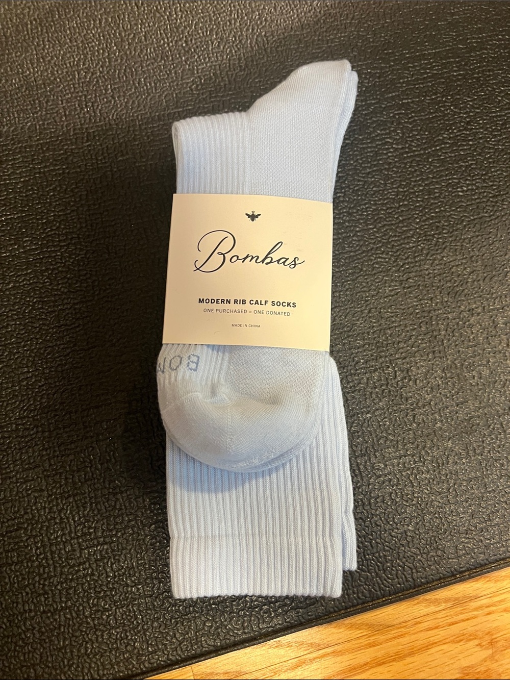 Bombas Modern Rib Calf Socks - Pale Blue